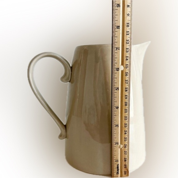 MSE Martha Stewart Everyday Putty/Sage Pitcher Water Jug Farmhouse China - Picture 4 of 4